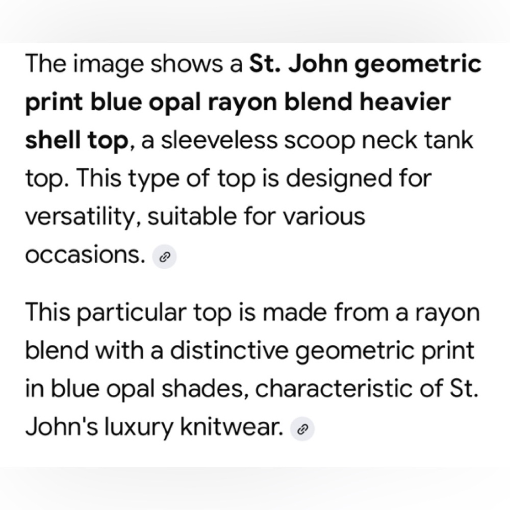 ST.JOHN geometric print blue opal rayon blend heavier shell size small NWT - Picture 12 of 13